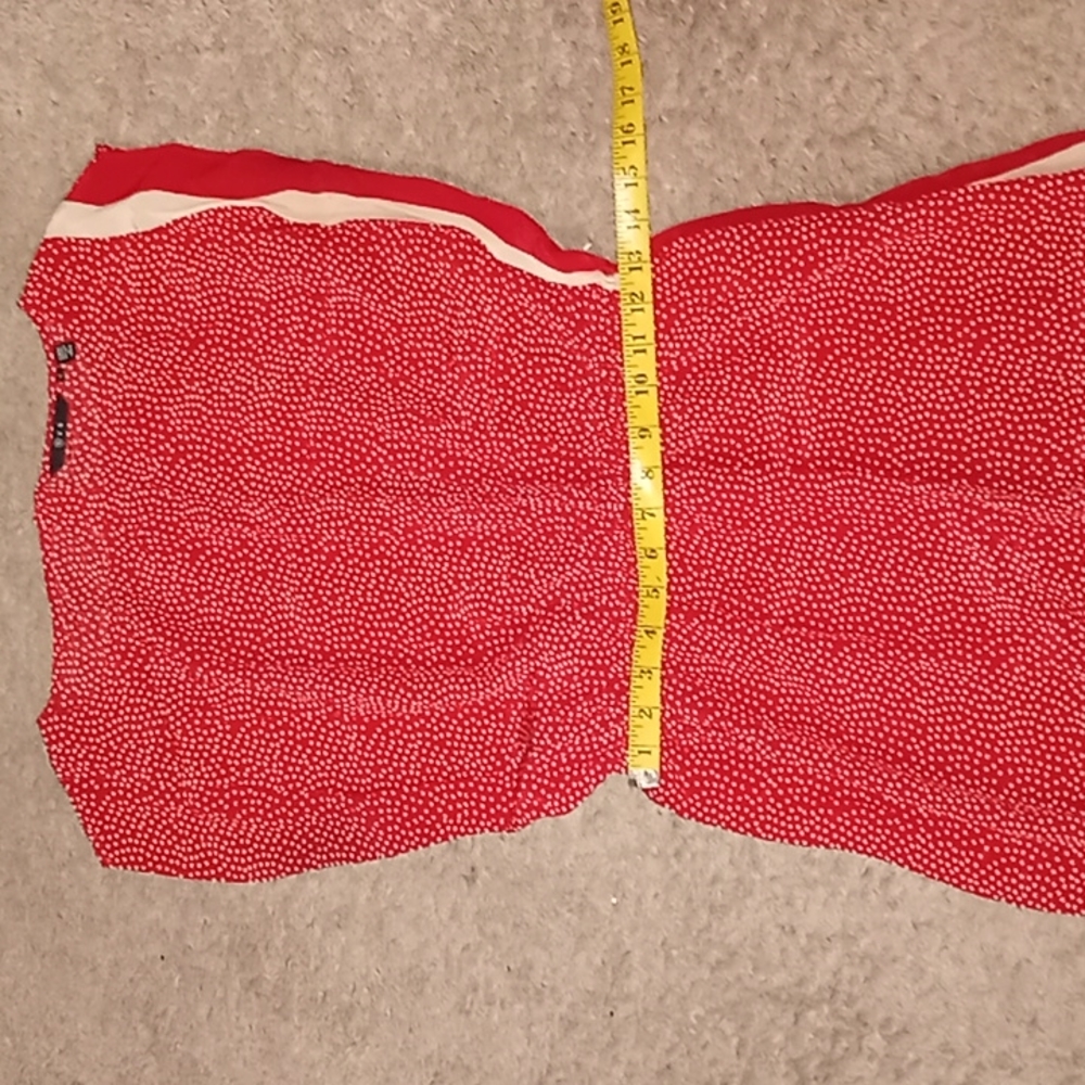 Urban Outfitters No. 6 100% Silk Retro red stripe dotted cream Dress - Picture 9 of 11